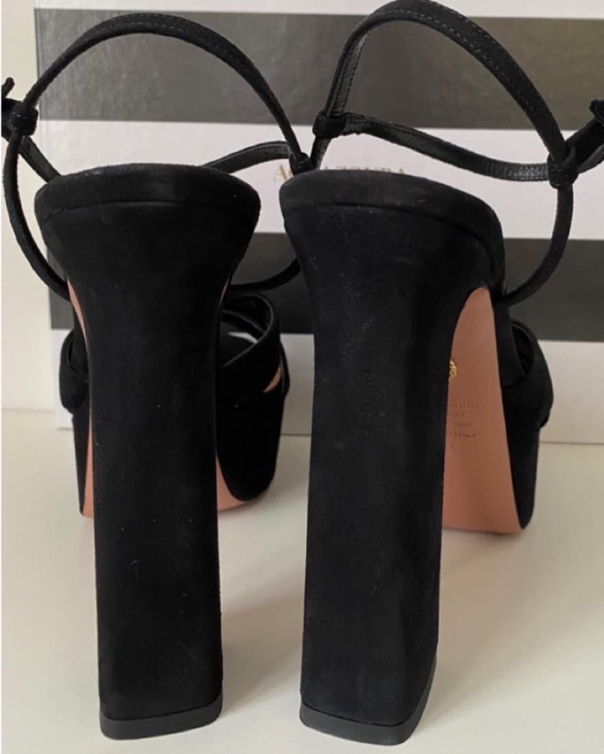 $900 Aquazzura Platform Black Heels - Image 2