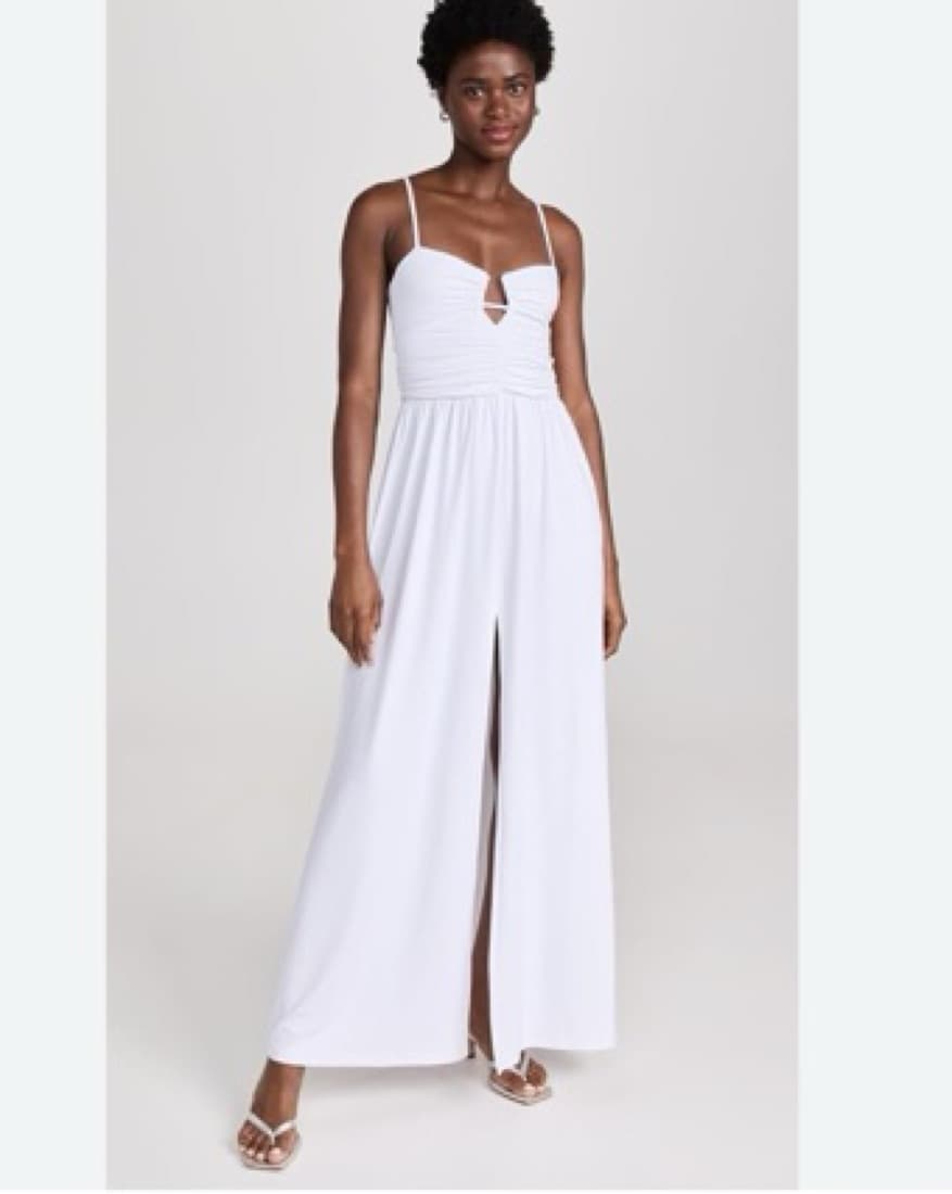 Susana Monaco Slit Front Dress White - Image 1
