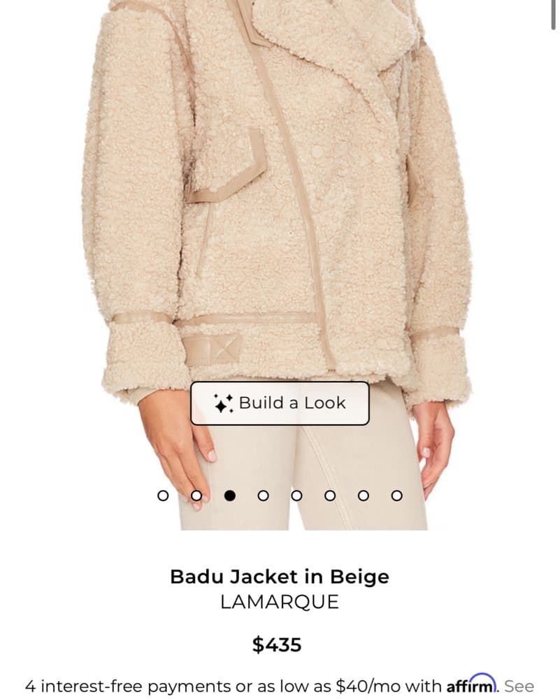 Revolve Beige Faux Shearling Jacket - Image 4
