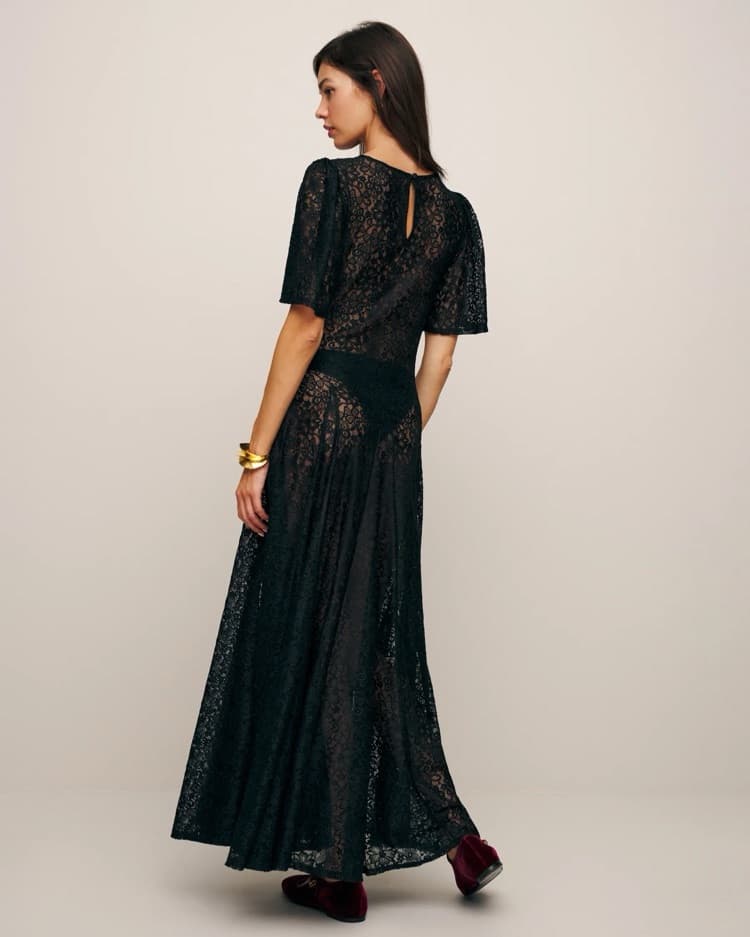 Reformation Waller Knit Dress Black - Image 2