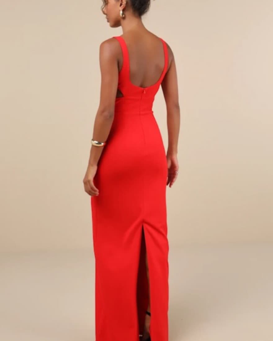 Lulu’s Simply Desirable Red Maxi Dress - Image 2