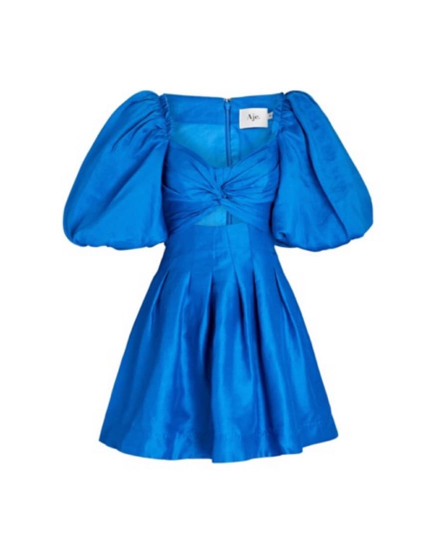 Aje Knot Puff Sleeve Mini Linen Dress - Image 3