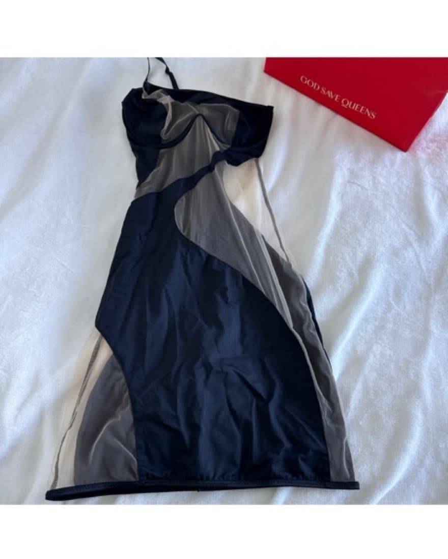 God Save The Queens Mesh Mini Dress - Image 2