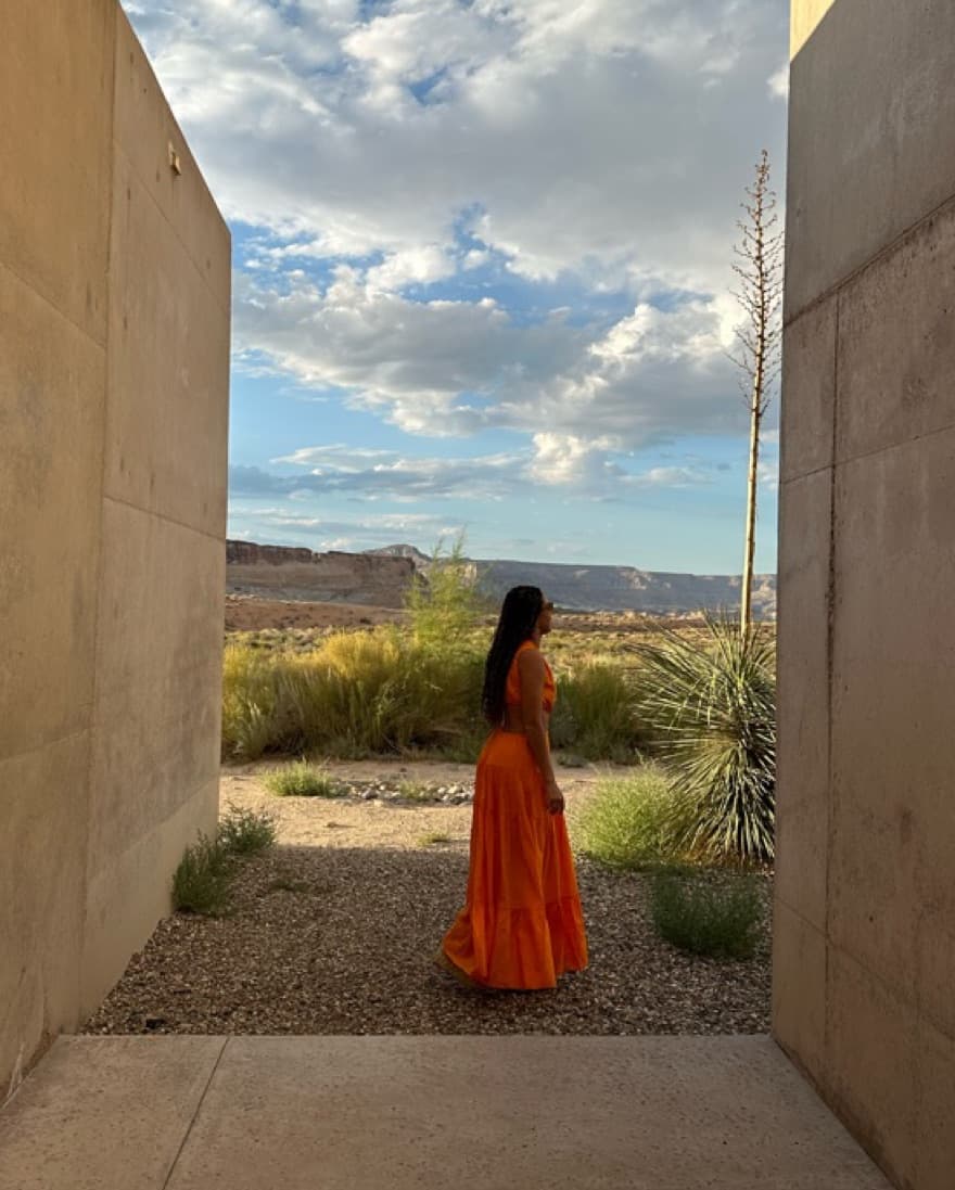Orange Cut-out Maxi Dress - Image 2