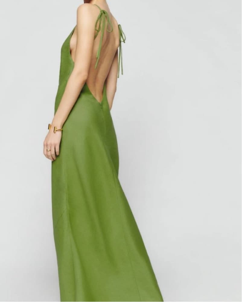 Reformation Selia linen dress Avocado  - Image 2
