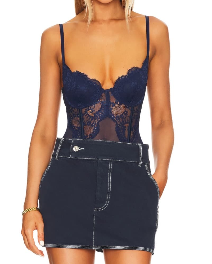 Helsa Mini Skirt Navy  - Image 1