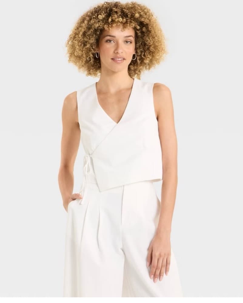 Linen Pants And Vest Set - Image 2