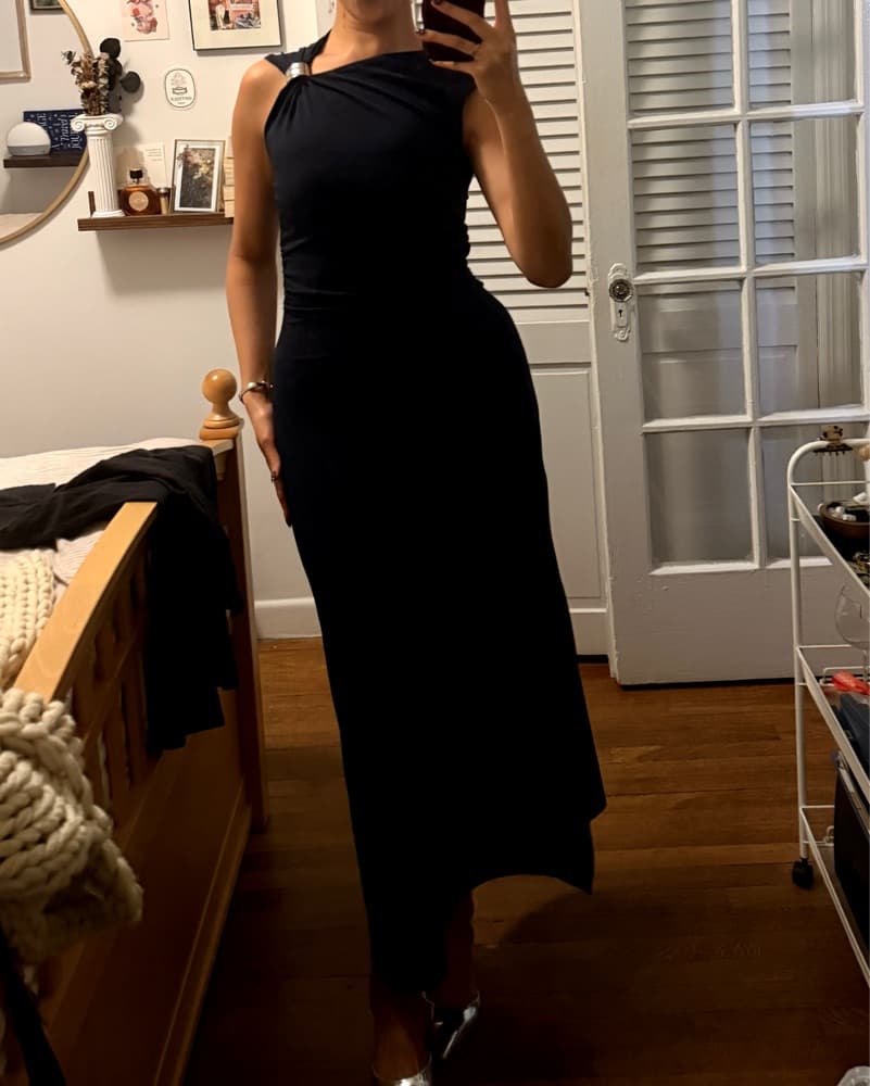 Navy And Silver Semi Formal Dress - Image 1