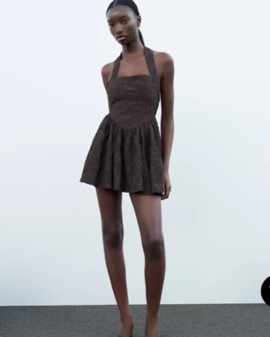 Textured Halter Dress - Image 1