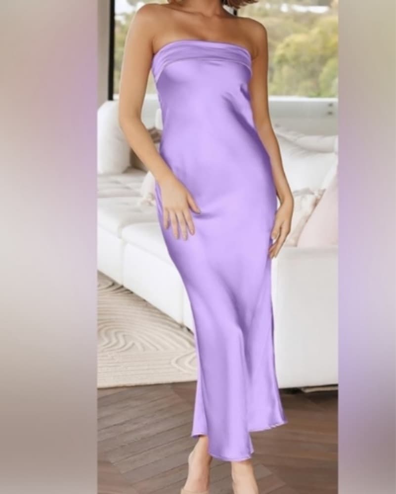Caracilia Summer Satin Formal Dress - Image 4