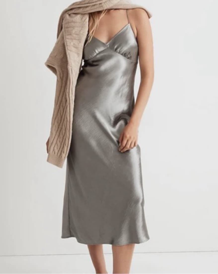 Siver Satin Dress - Image 1