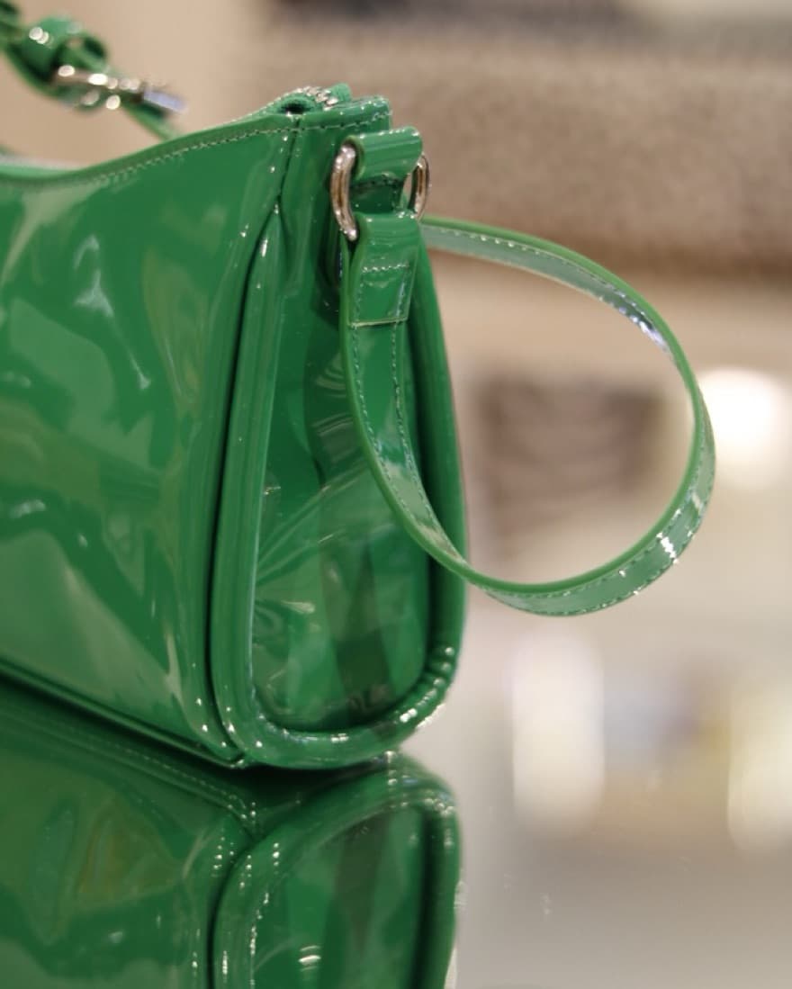 Emerald Green Shoulder Legth Purse - Image 2