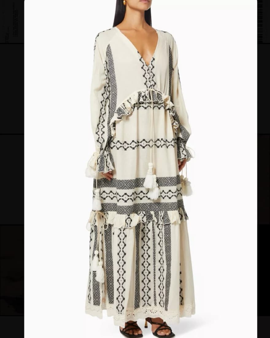 Aztec Printed Kaftan Dress - Image 1