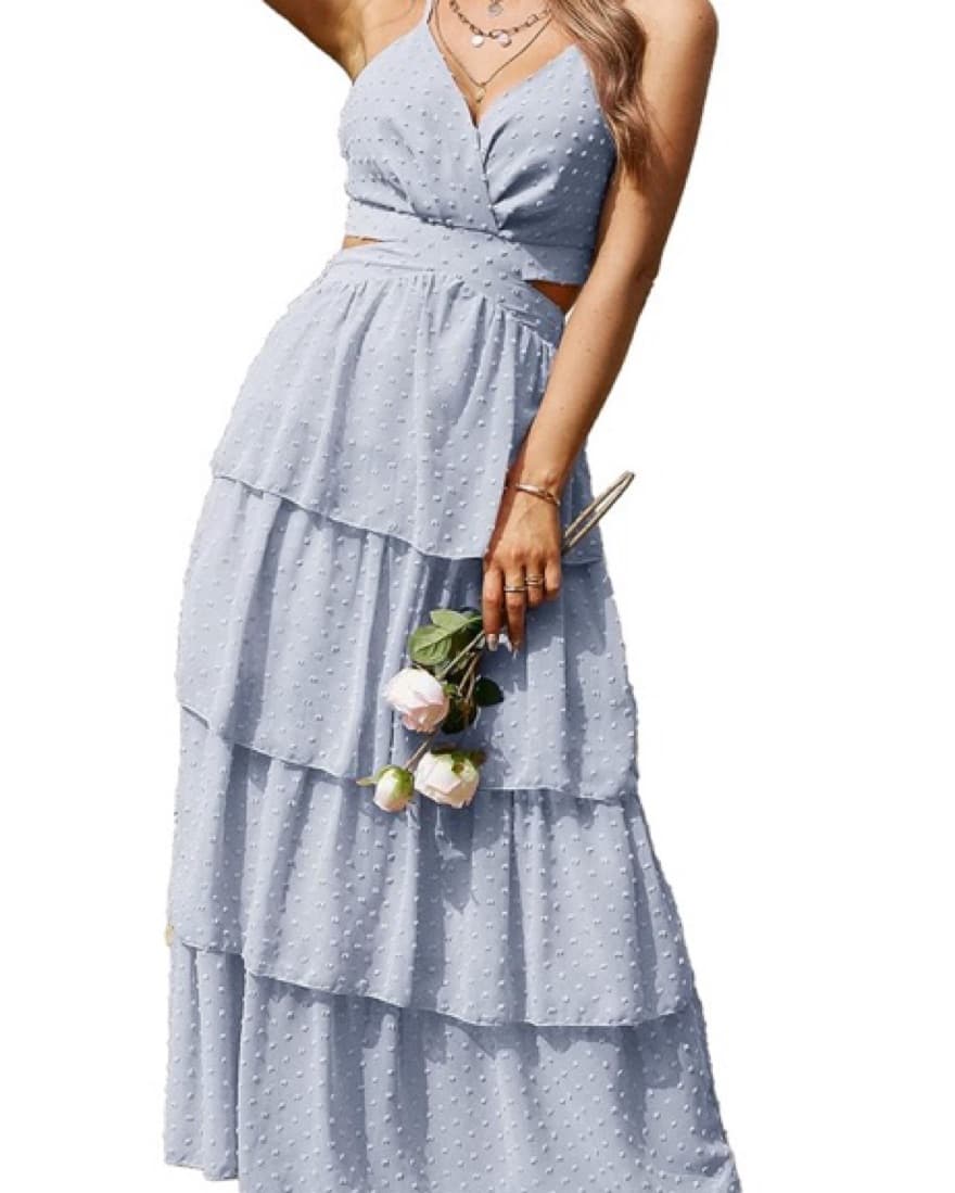 Light Blue Tiered Dress - Image 4