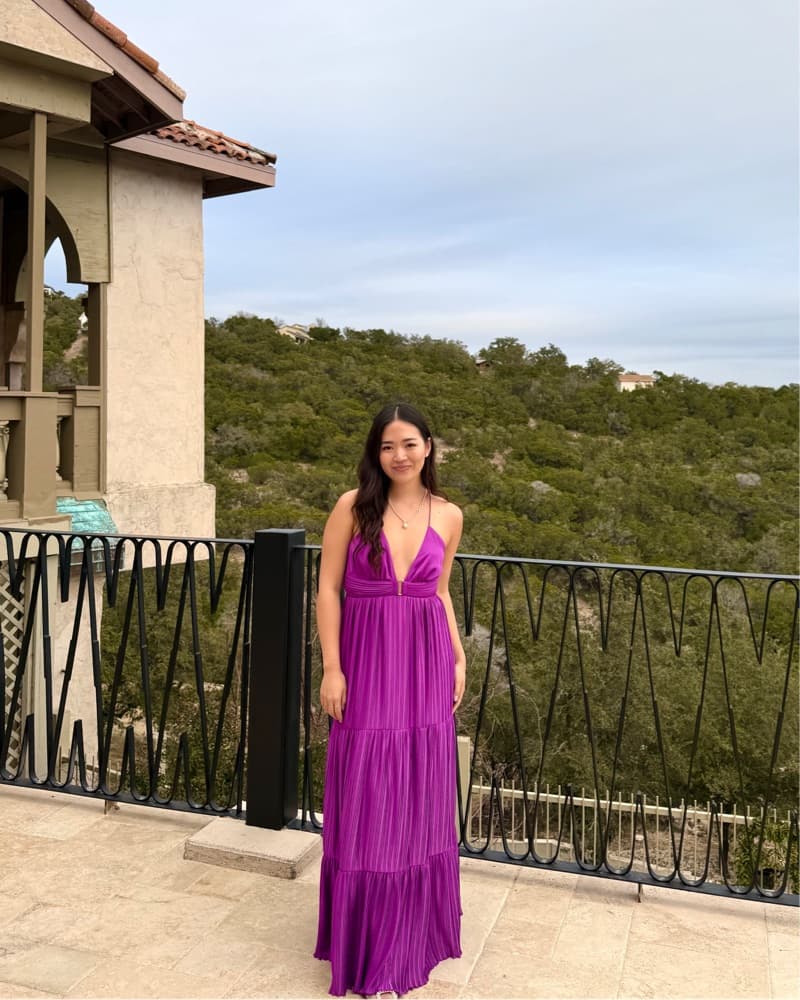 Vibrant Pleated Chiffon Maxi Dress - Image 1