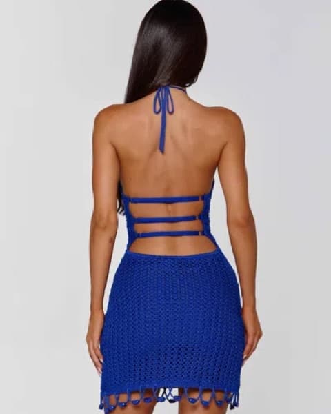 Alluring Bodycon Blue Dress - Image 3