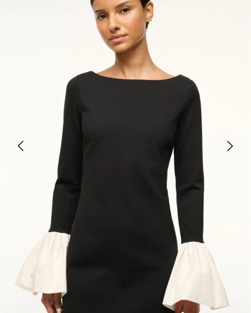 Staud Hawthorne Dress Black Ivory - Image 2