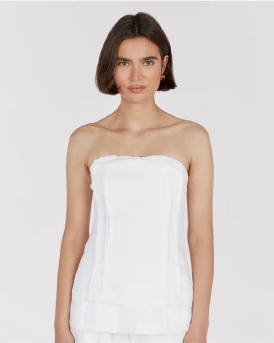 DIISH Dulce White Linen Tunic Top - Image 1