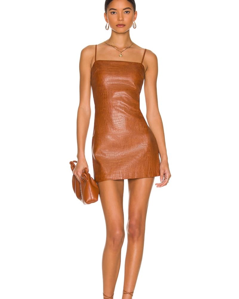 Bardot Croc Mini Dress - Image 1