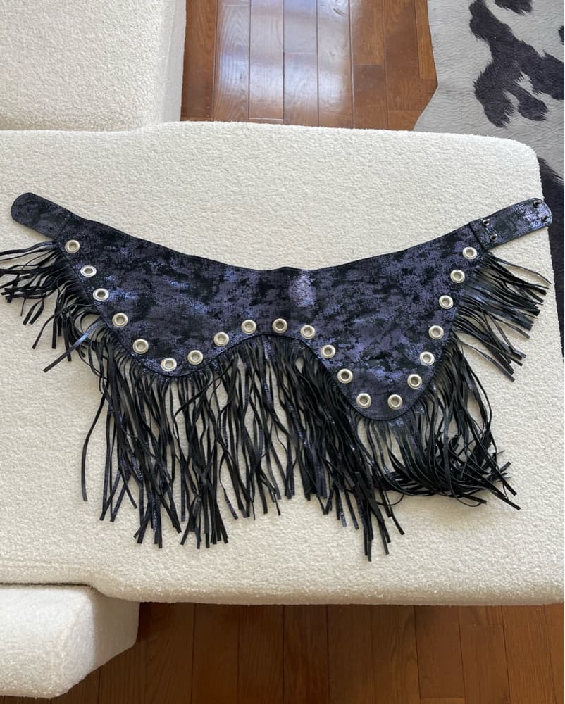 Western Fringe Leather Belt - Image 4