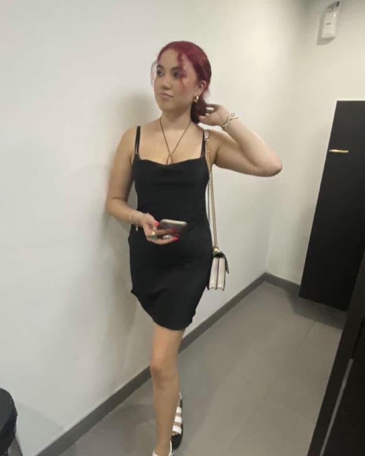 mini silk black dress - Image 2