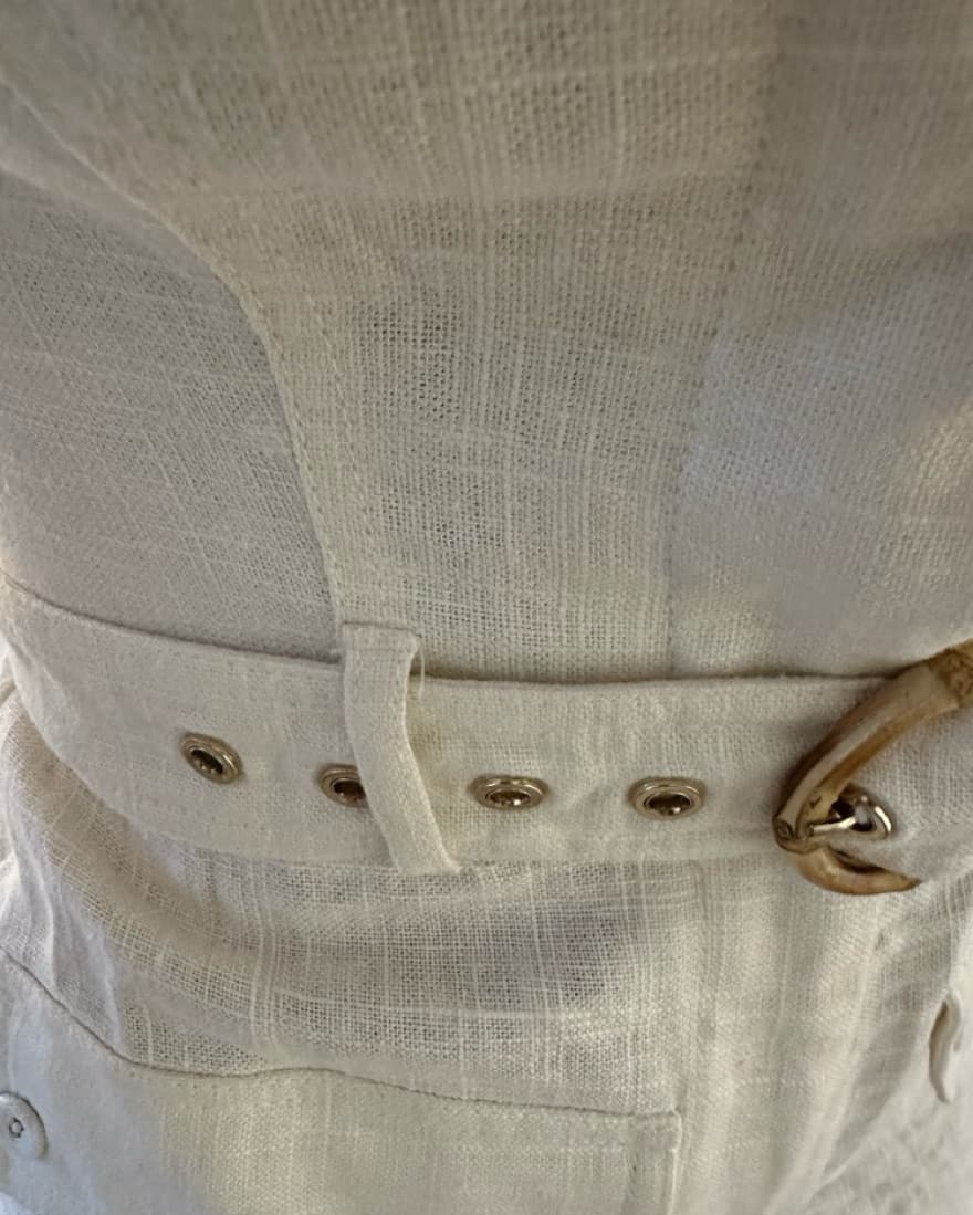 House Of Harlow White Linen Romper - Image 3