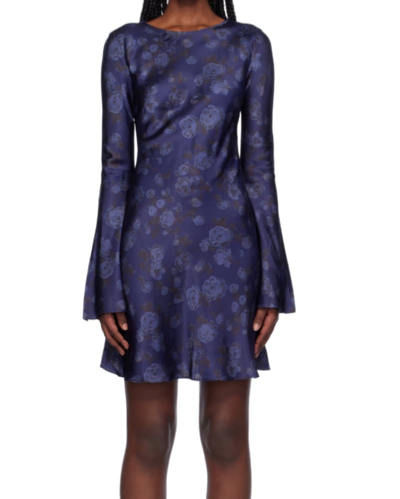Long Sleeve Silk Dress - Image 1
