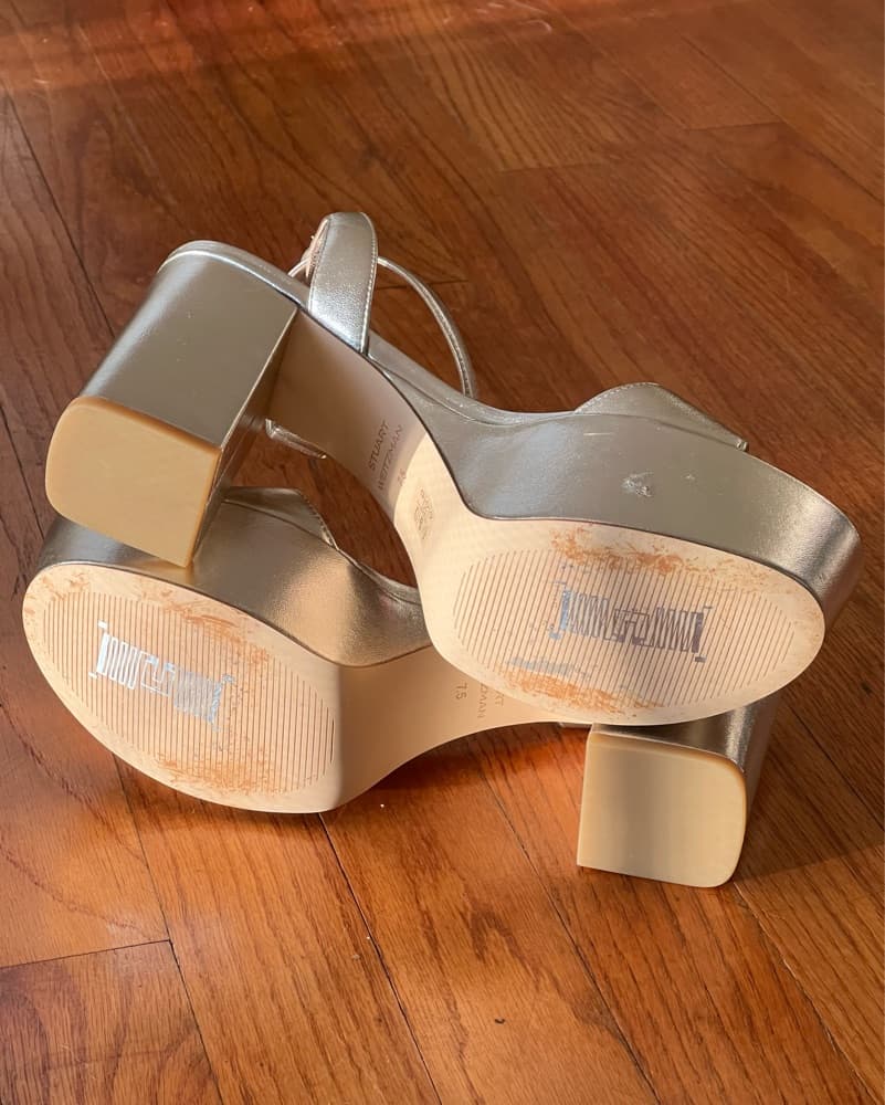 Stuart Weitzman Gold Gala Mid Platform - Image 4