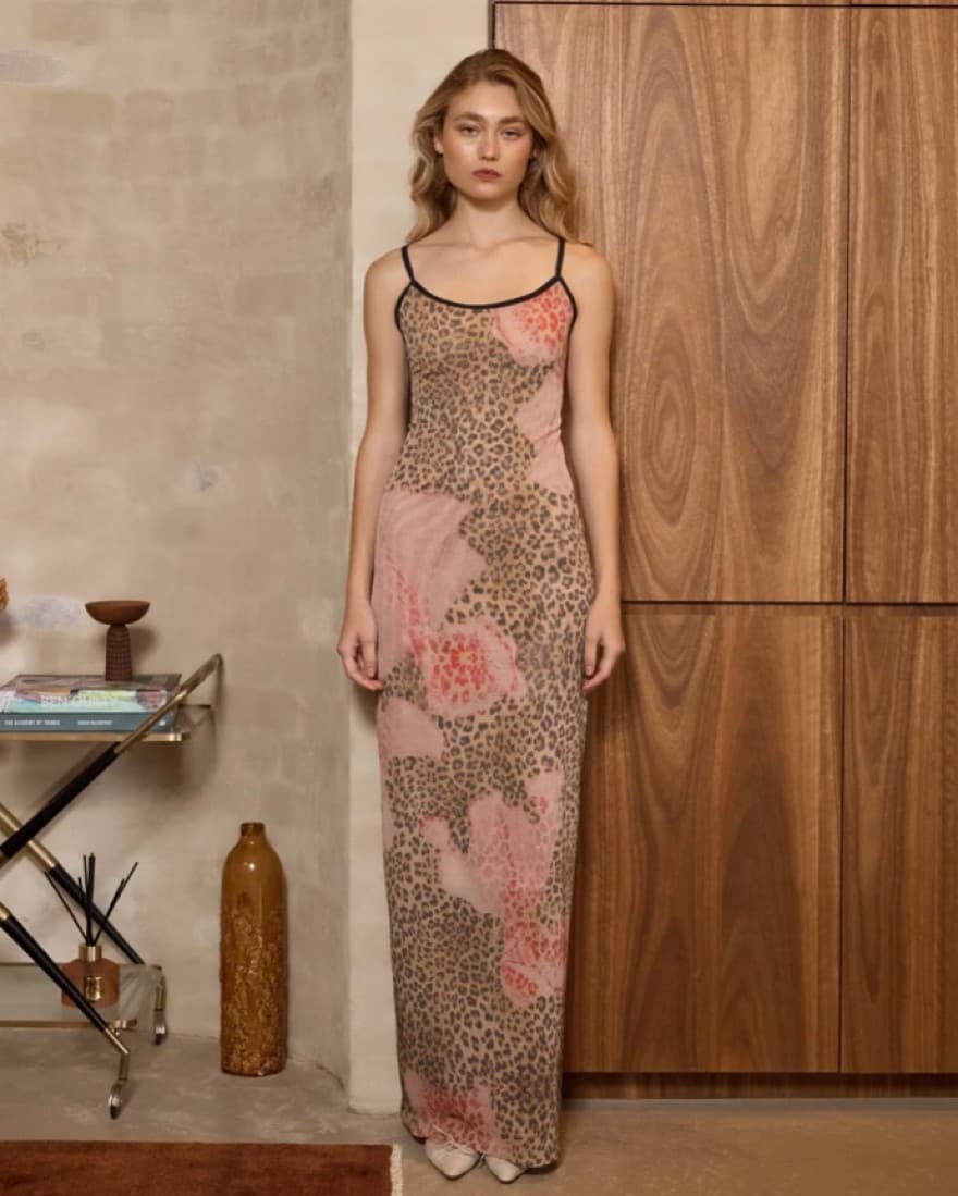 Harplu Leopard Print Slip Dress - Image 1