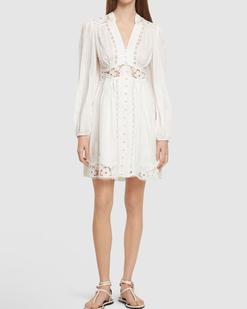 Zimmermann Plunge Linen Dress - Image 1