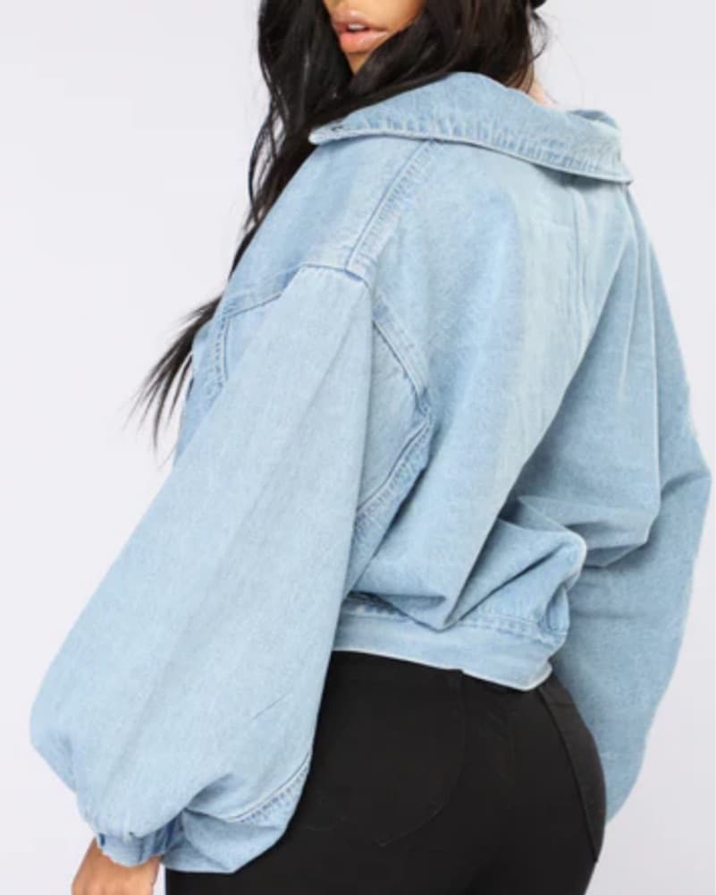 Denim Puff Sleeve Jacket  - Image 3