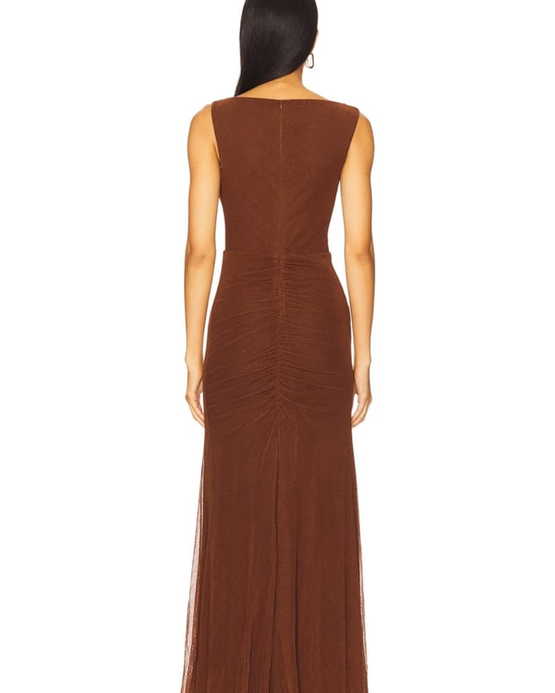 Ellie Maxie Dress in Brown - Image 3