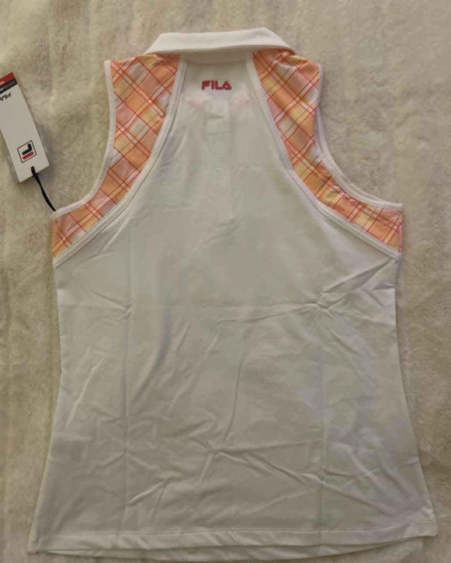 Fila, white and orange tennis top - Image 1
