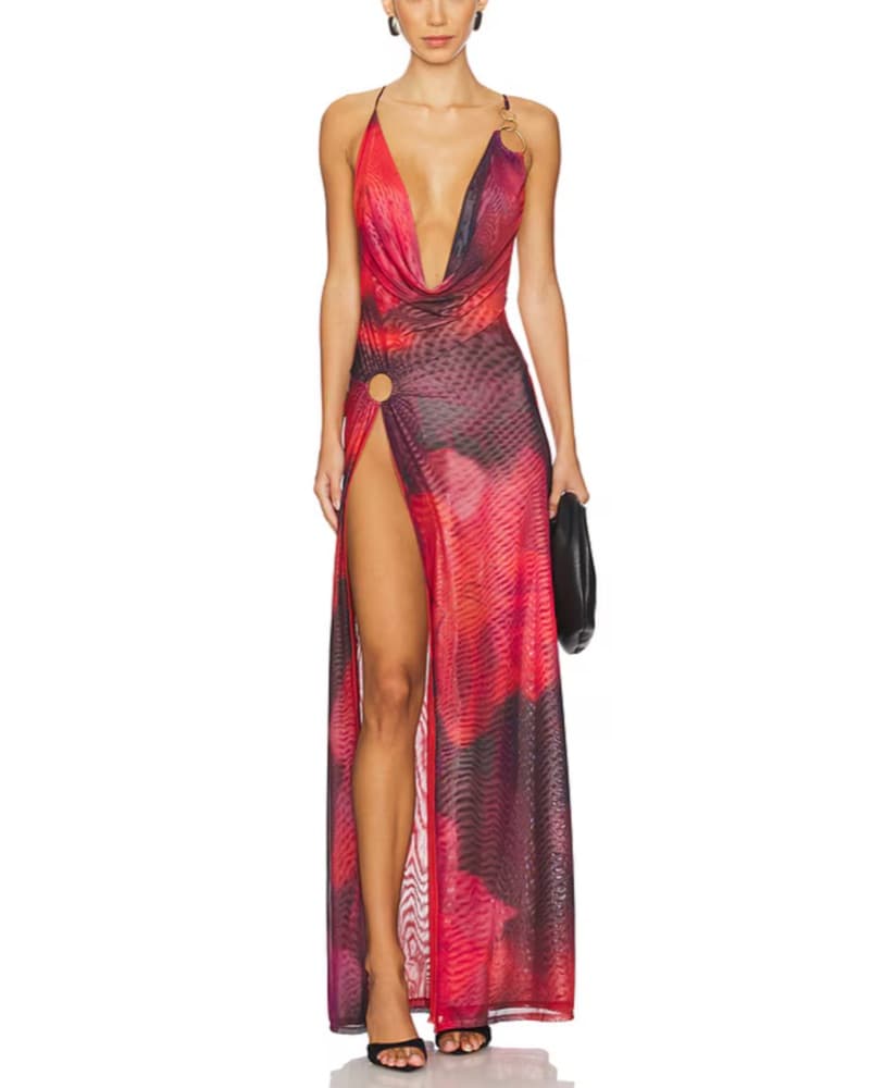 Jaded London Red Flower Maxi - Image 3