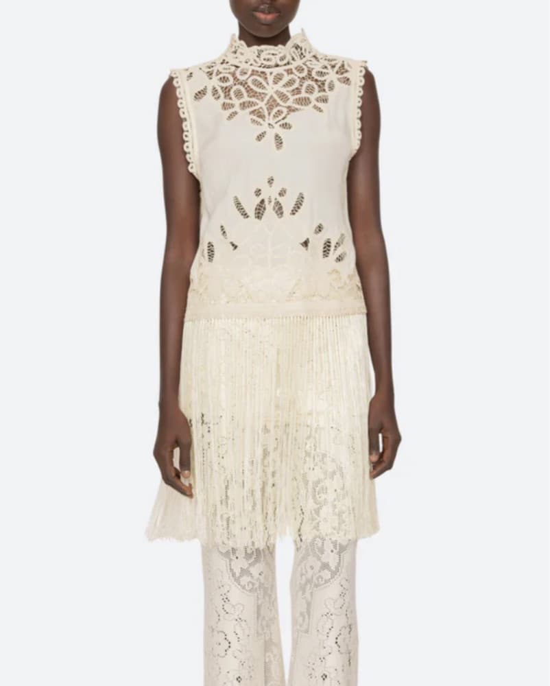 Sea Ivory Adelina Fringe Top - Image 5