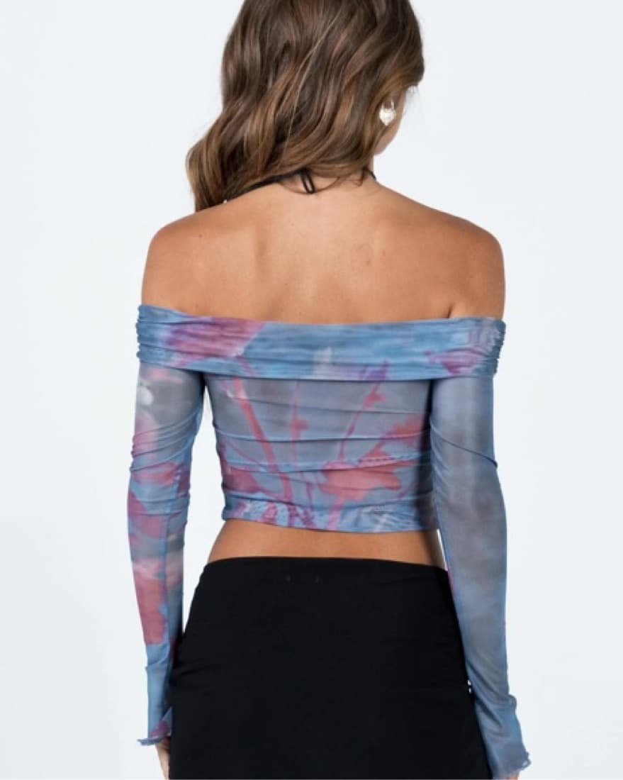 Motel Mesh Off the Shoulder Top  - Image 4