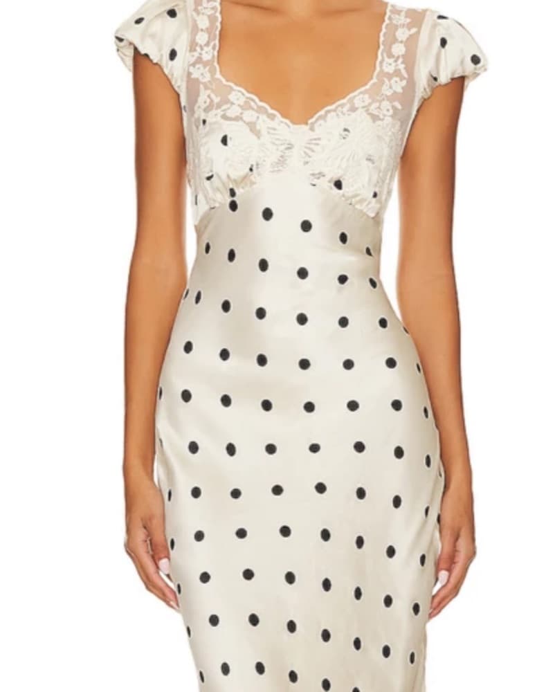 Elegant Polka Dot Lace Dress - Image 1