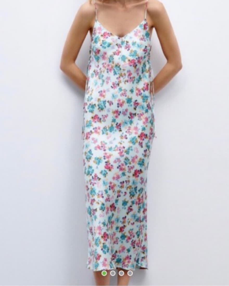 Zara Floral Light Blue Dress - Image 1