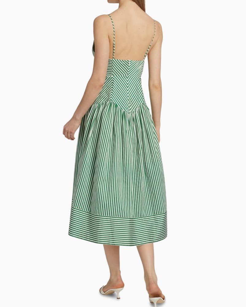 Farm Rio Green Striped Midi Dress - Image 5
