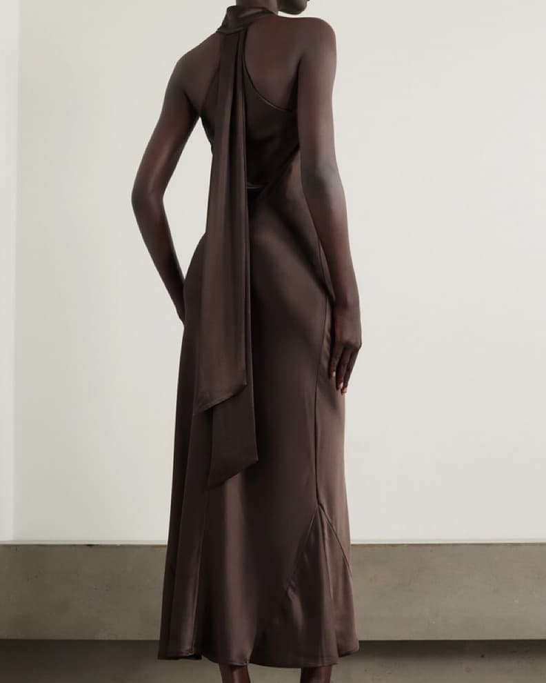 Galvan Pandora Satin Halterneck Dress 10 - Image 2