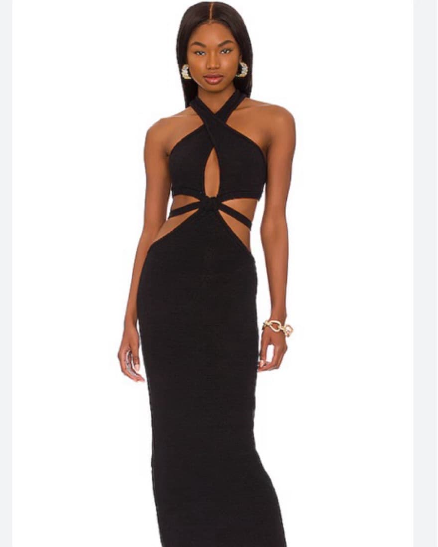 CULT GAIA Aziza Knit Dress In Black - Image 1