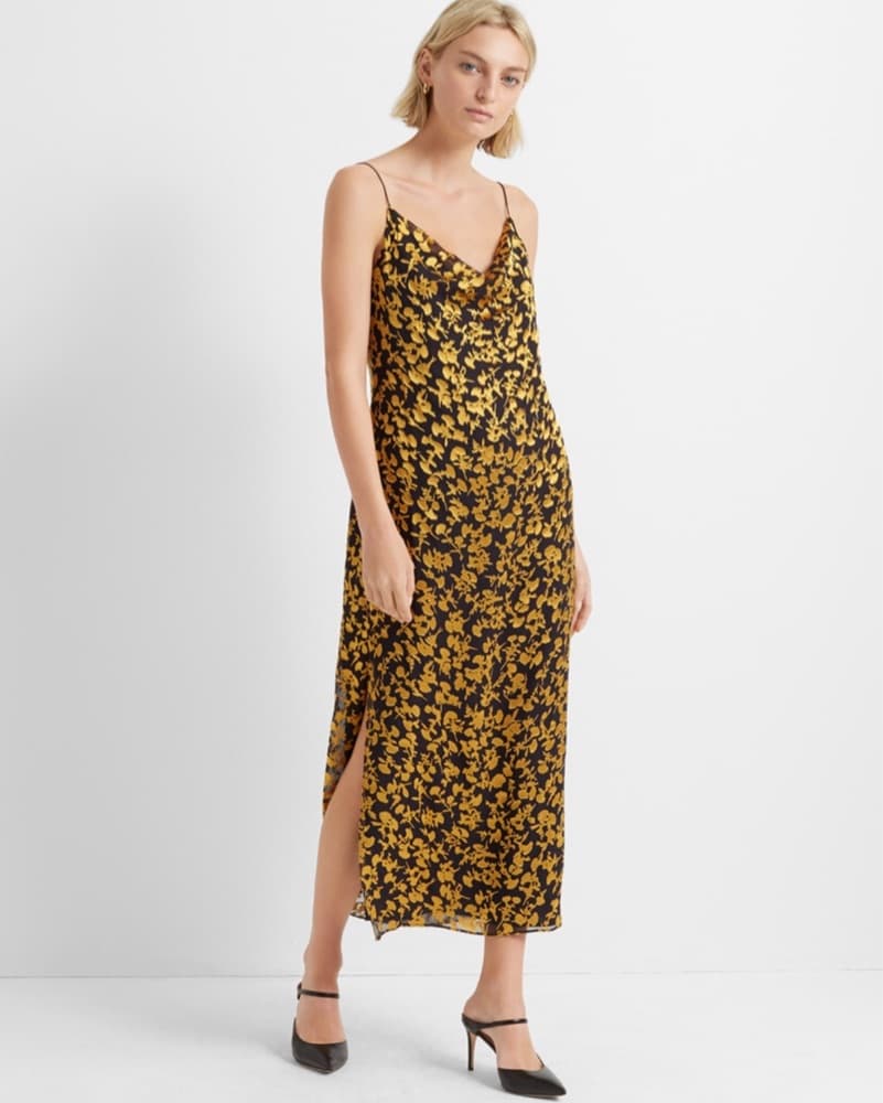 Club Monaco Silk Burnout Maxi Slip Dress - Image 1