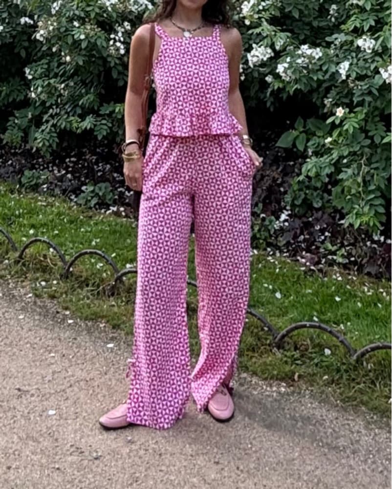 Pink Patterned Linen Set - Image 1