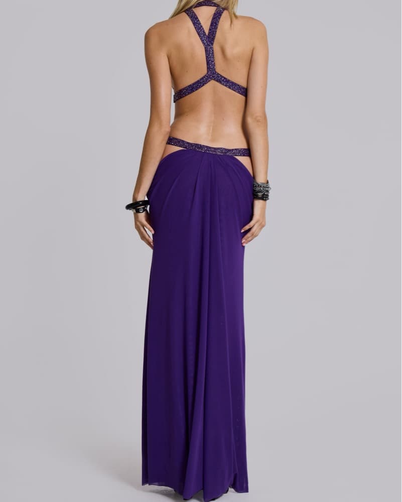 6am Cut Out Maxi Dress In Violet  - Image 6