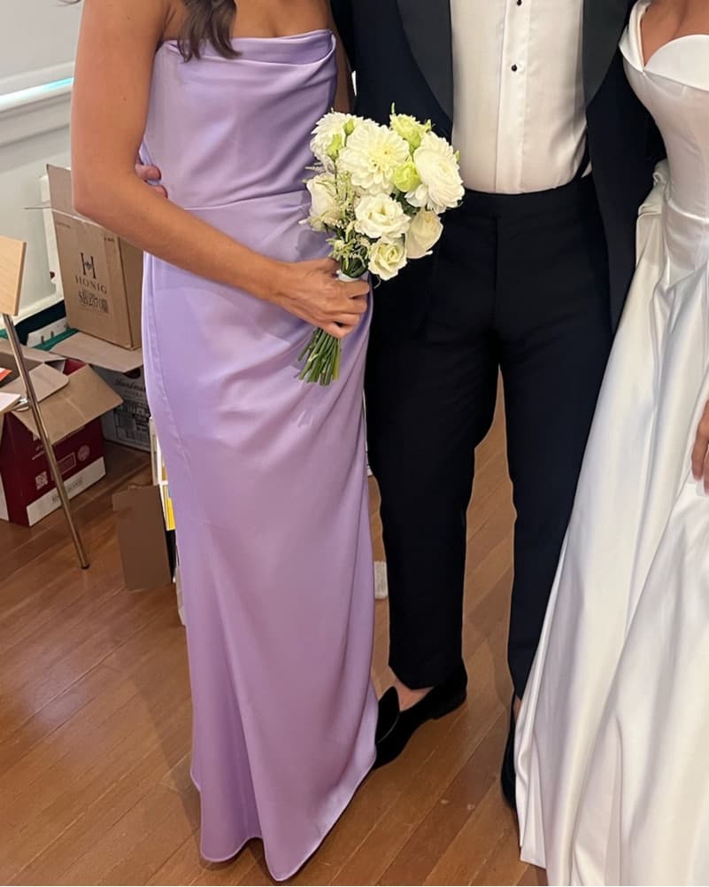 Lilac Purple Bridesmaid Dress - Image 3