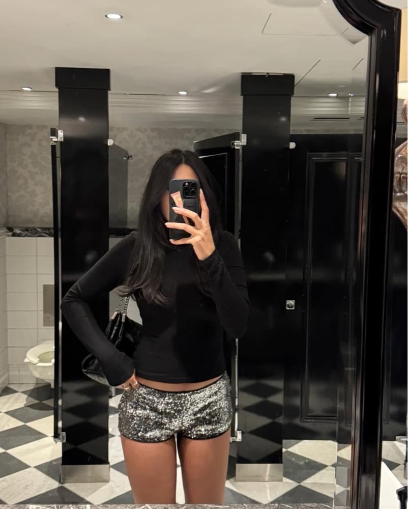 Edikted Shauna Sequin Micro Shorts  - Image 2
