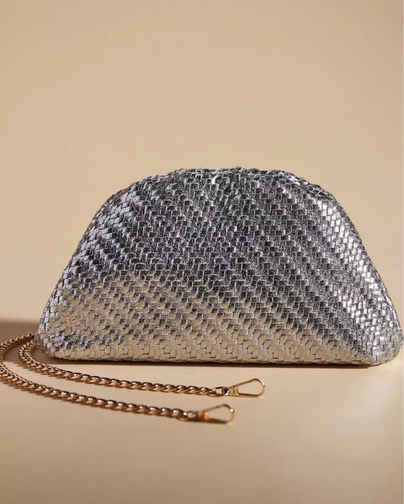 Anthropologie Frankie Mini Clutch Silver - Image 3