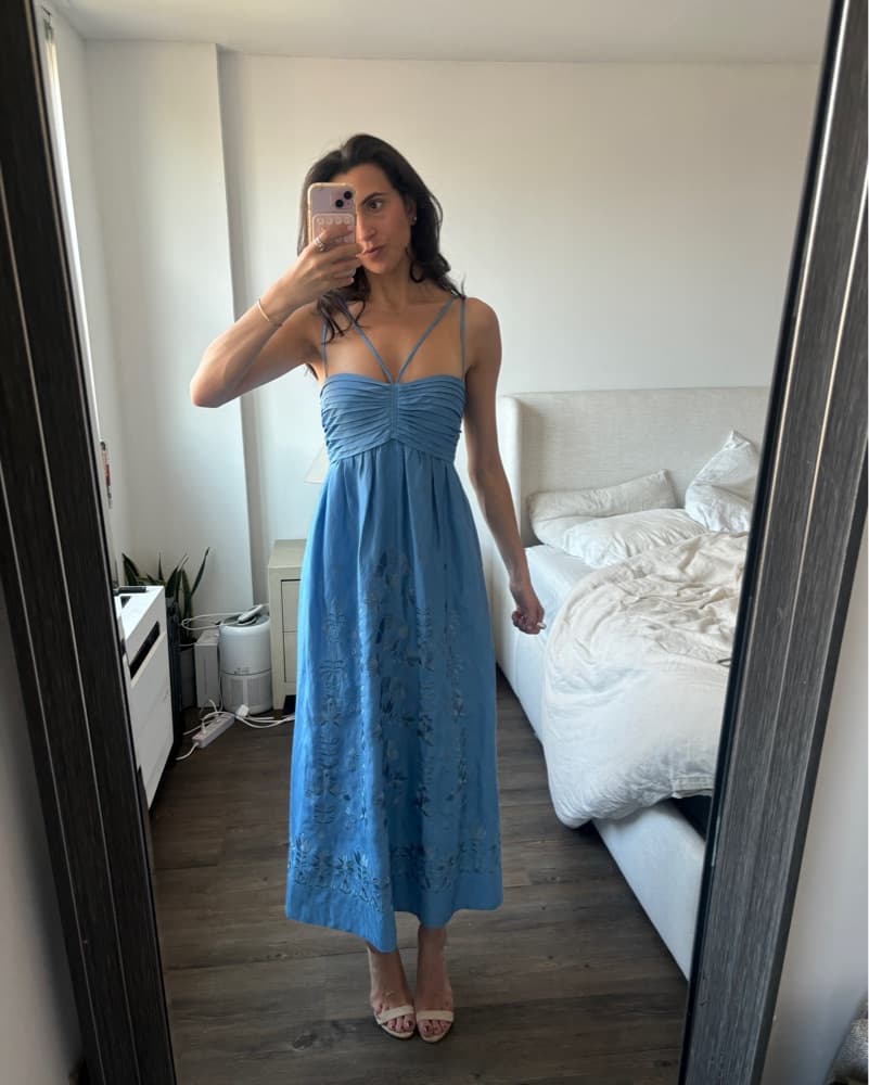  KOBI HALPERIN Blue Midi Dress - Image 4