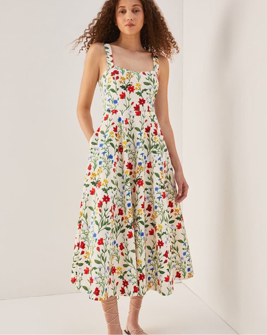 Rebecca Taylor Floral Midi - Image 1