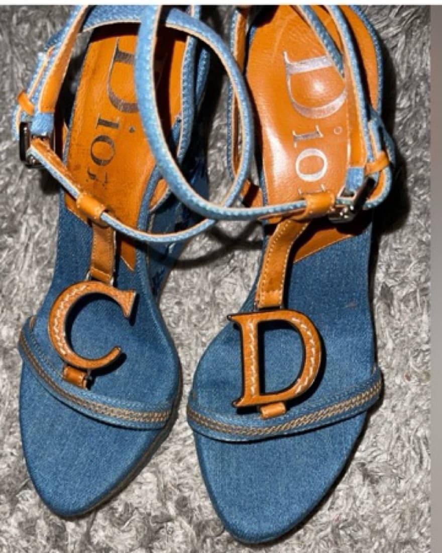 Vintage Christian Dior Denim wedge heel  - Image 4